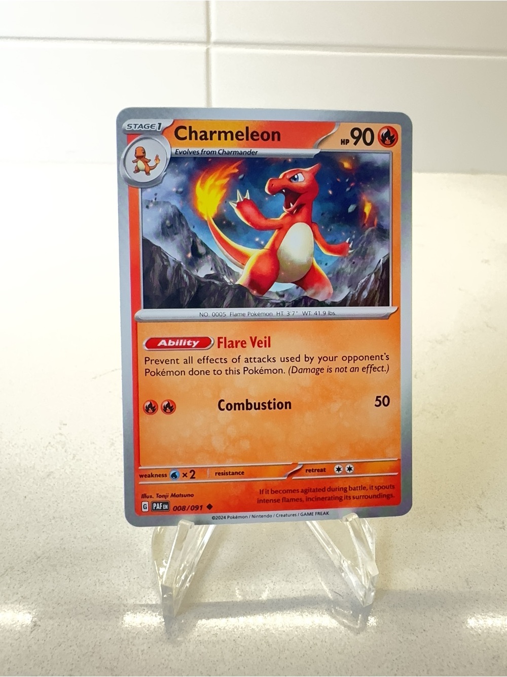 Pokemon TCG Card -  Charmeleon #8 Pokemon Paldean Fates